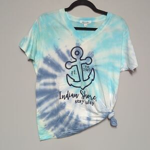 NWT Tie Dye V Neck Indian Shores Short Sleeve Shirt
